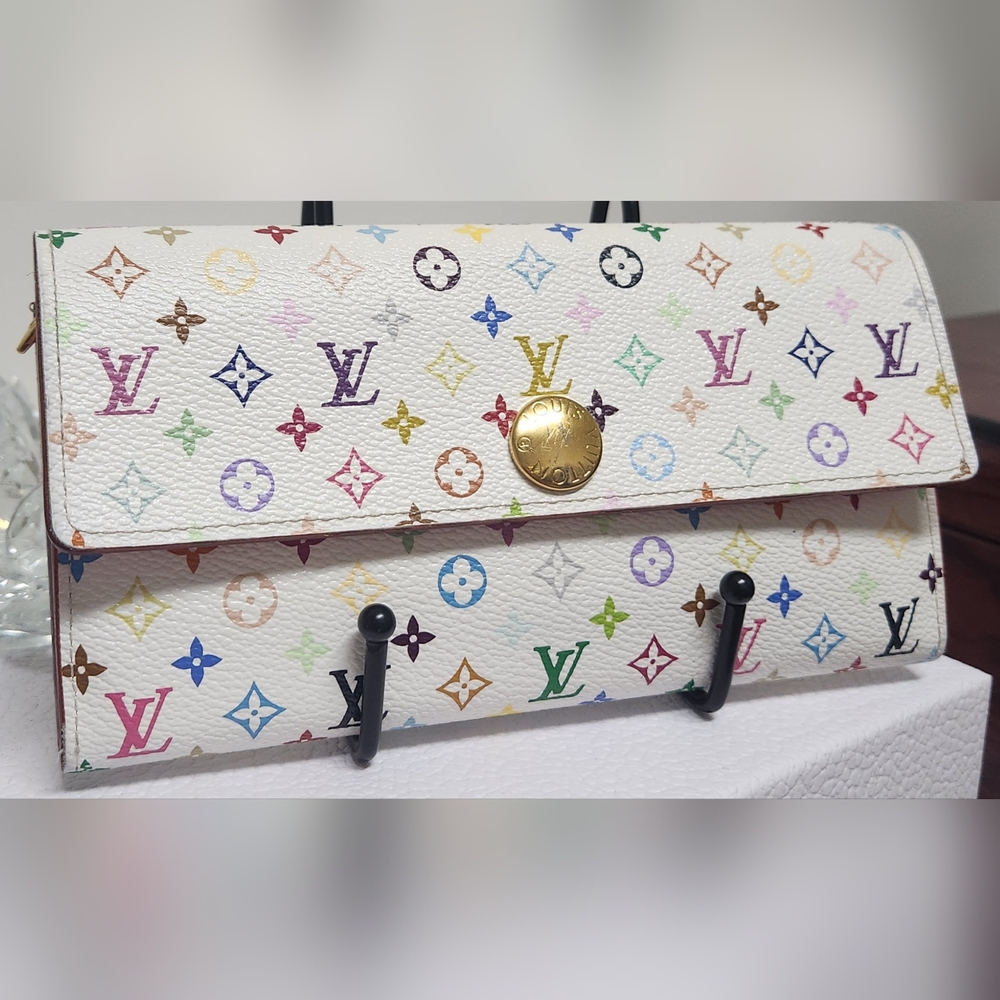 LOUIS VUITTON LV Mulicolor Takashi Murakami Sarah Portefeiulle Wallet